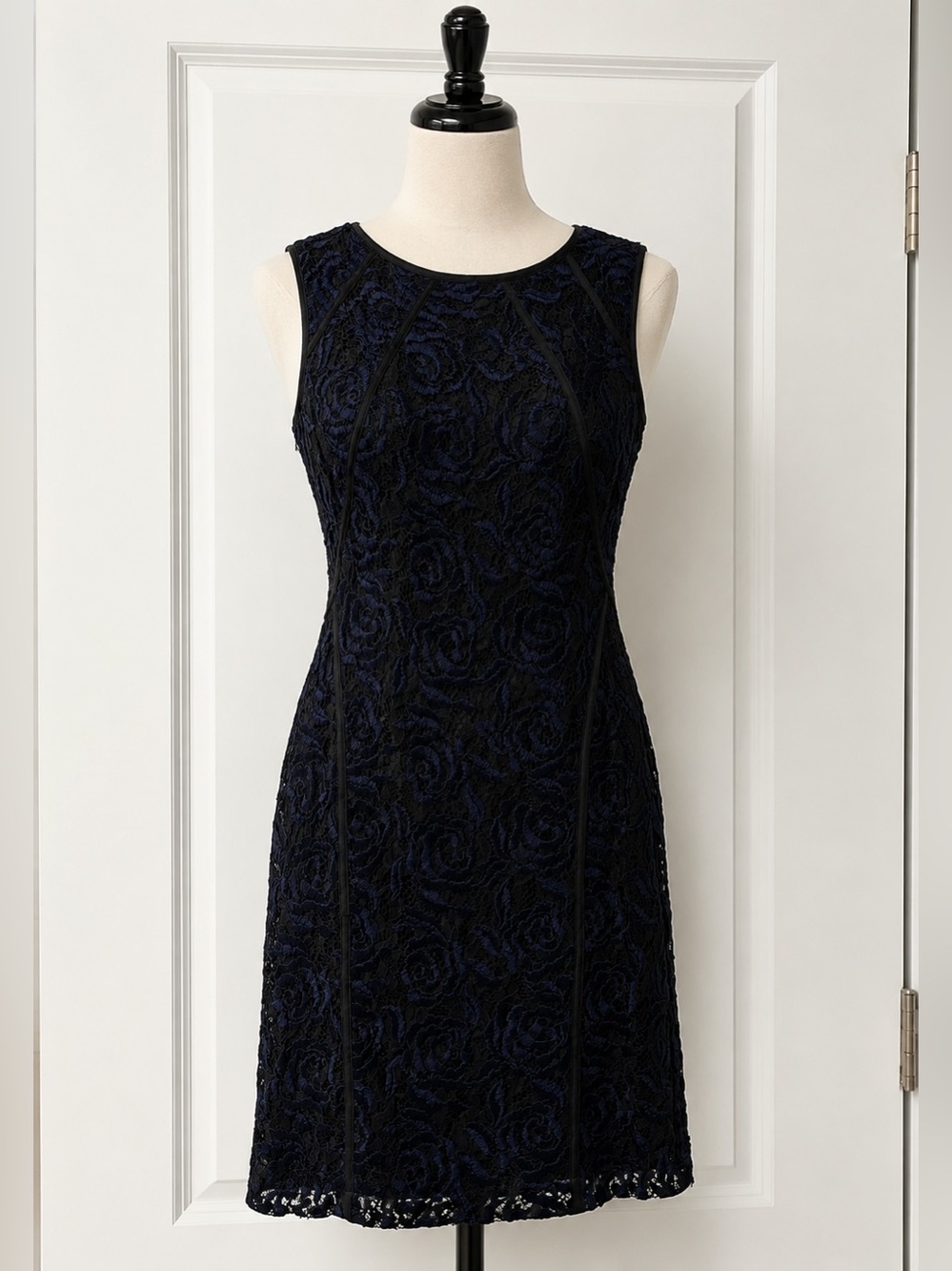 Ann Taylor Midnight Blue Lace Sheath Dress